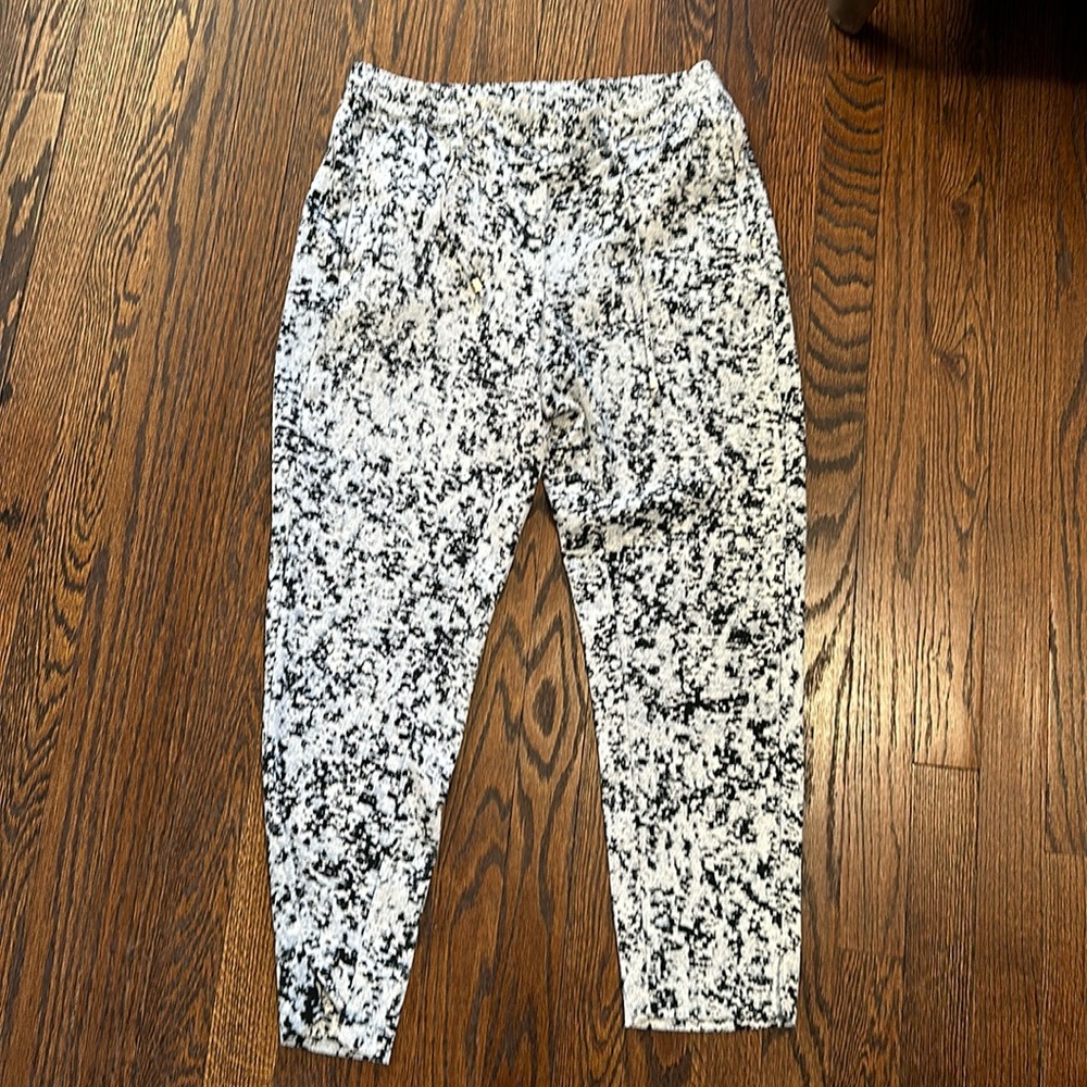 H&M black white and baby blue trousers